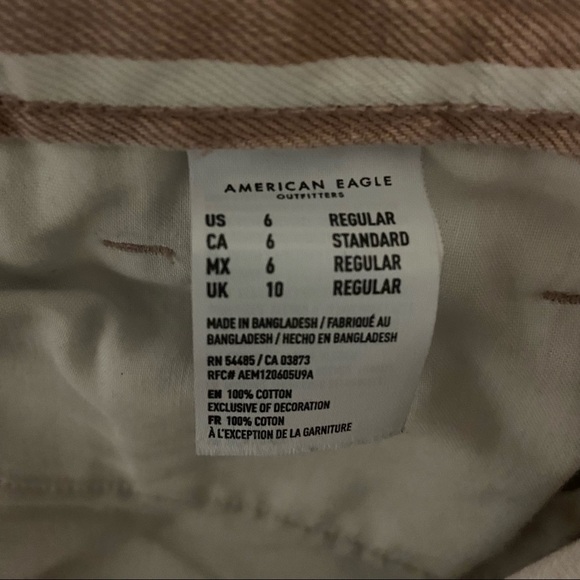 American Eagle Pink Striped Denim Mom Shorts High Rise Relaxed Boho Beach 6 - Picture 4 of 9